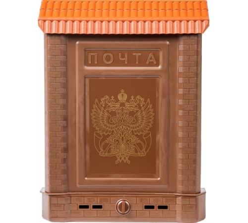 Ящик почтовый ПРЕМИУМ c пл. защелкой и накладкой (коричневый, c орлом) арт 6125