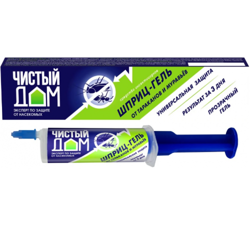 Шприц гель от муравьев и тараканов Чистый дом 30гю/45 110 353