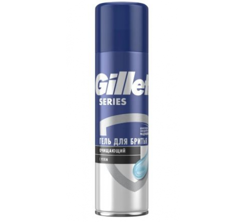 Жилетт Гель д/бритья 200мл Series Очищающий с Углём *6*