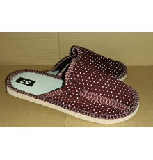 Тапочки женские домашние (закрытые) подошва эва. 36-41 арт009- АЗ (ТЖЗ - 002), красный горох 12пар