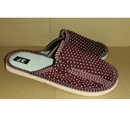 Тапочки женские домашние (закрытые) подошва эва. 36-41 арт009- АЗ (ТЖЗ - 002), красный горох 12пар