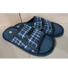 Тапочки Мужские комнатные открытые подошва  арт.0080-А (ТМО 002)  41-46рр шотланка 12 пар