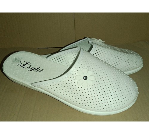 Тапочки женские МЕДИЦИНА БЕЛЫЕ закрытые 37-41 арт М-92-6 , 6пар