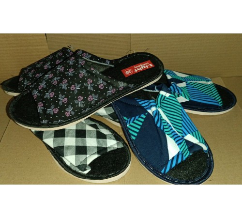 Обувь домашняя женская, открытый нос (цвета в ассортименте) р,36-41 арт,009/0 (12/уп24/ящ)