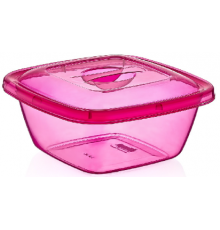 Миска квадратная с крышкой 2.3 л. (64 шт) арт.10440
