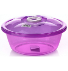 Миска прозрачная круглая с крышкой 1л.(100 шт) арт.10431