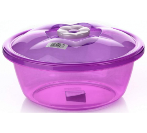 Миска прозрачная круглая с крышкой 1л.(100 шт) арт.10431