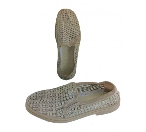 Тапочки мужские сетка БЕЖЕВАЯ с задником (39-45р)  (7шт/уп)