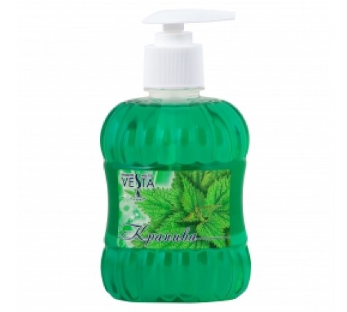Жидкое крем-мыло серии  "Vesta" с дозатором КРАПИВА 315 мл. 15 шт.