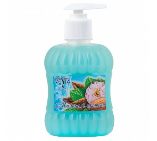 Жидкое крем-мыло серии  "Vesta" с дозатором МОЛОЧНЫЙ ПРОТЕИН 315 мл. 15 шт.