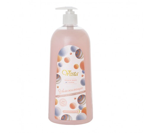Жидкое крем-мыло серии  "Vesta" с дозатором УВЛАЖНЯЮЩЕЕ 1000 мл. 10 шт.