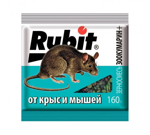 Средство от крыс и мышей зерновая смесь ЗООКУМАРИН+ 160г (30) Рубит 24985