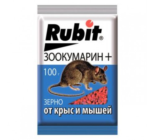 Средство от крыс и мышей зерно ЗООКУМАРИН+ 100г (50) Рубит 24982