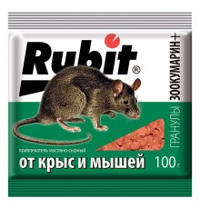 Средство от крыс и мышей гранулы сырные ЗООКУМАРИН+ 100г (50) Рубит 22580