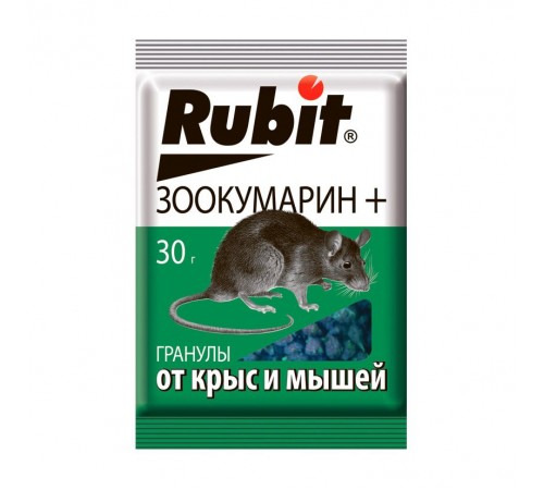 Средство от крыс и мышей гранулы ЗООКУМАРИН+ 30г (50) Рубит 22581