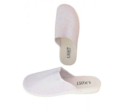 Тапочки мужские МЕДИЦИНА БЕЛЫЕ (закрытый нос) 40-45 арт М-93-1, 6пар