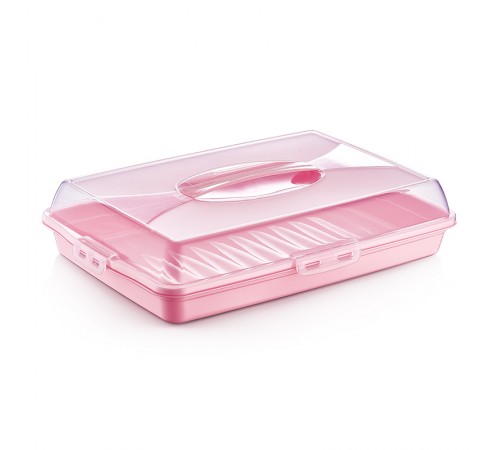 Тортница прямоугольная пеп.розовый (18шт) арт 30307