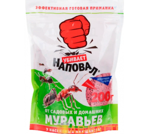 Наповал Гранулы от садовых и домашних муравьев 200г 25 шт/кор 08-001