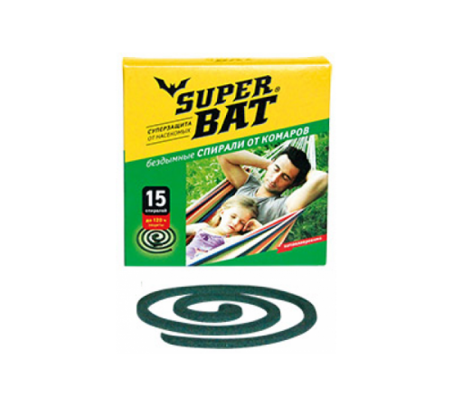 SuperBAT Спирали Зеленые от комаров 15шт, 60 шт./кор. 01-004