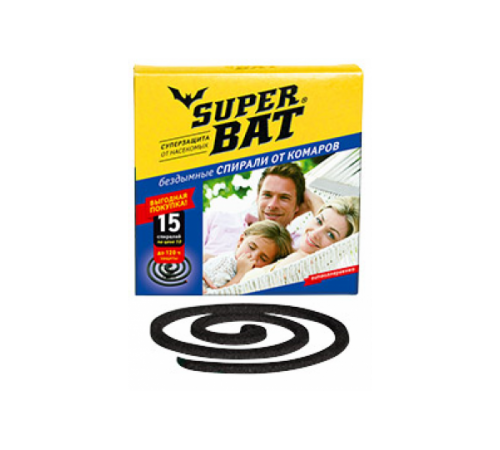 SuperBAT Спирали Черные от комаров (синяя кор.) 10шт, 60 шт./кор. 01-005