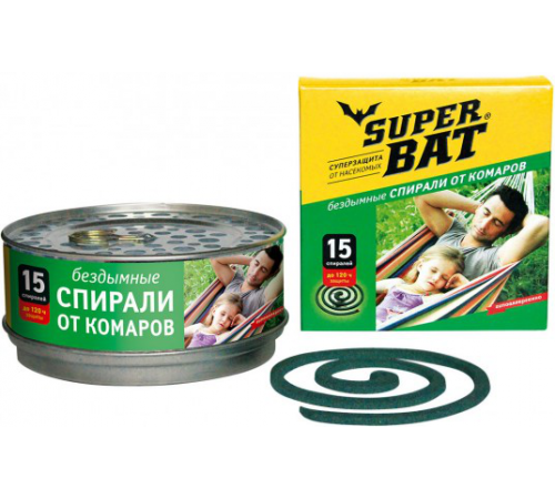 SuperBAT Спирали Зелёные в банке 15шт, 24шт./кор. 01-006