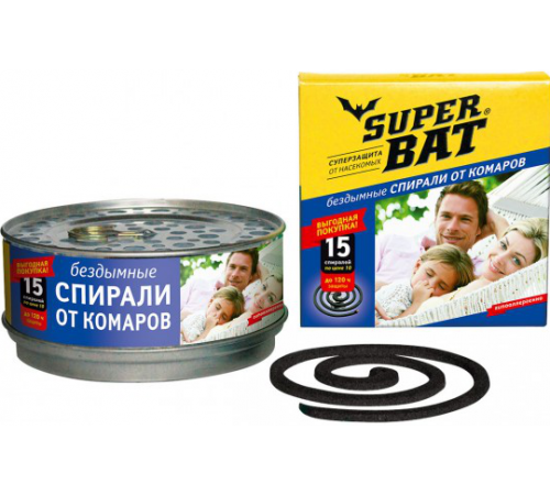 SuperBAT Спирали Черные в банке 15шт, 24шт./кор. 01-007