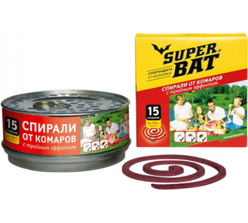 SuperBAT Спирали Красные в банке 15шт, 24шт./кор. 02-003