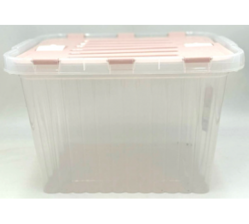 Ящик для хранения со створками ПРОЗРАЧНЫЙ/Пепел. Розов. "Сплит" 10л (уп18шт) 20030