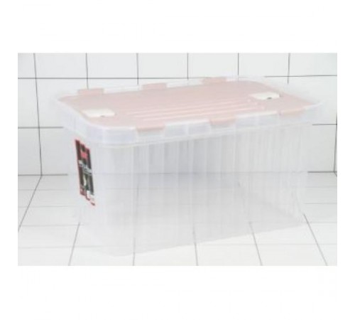 Ящик для хранения со створками ПРОЗРАЧНЫЙ/Пепел. Розов. "Сплит" 26 л (уп12шт) 20041