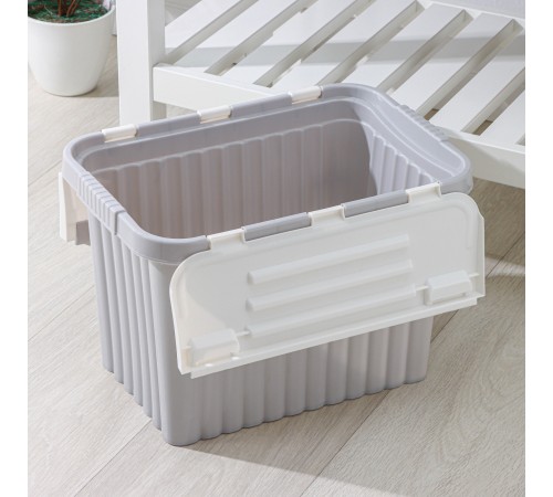 Ящик для хранения со створками СВ.СЕРЫЙ "Cплит" 33 л (уп8шт)  20012