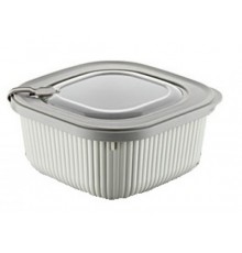 Вакуум. контейнер для СВЧ с крышкой и клапаном 1800мл рифленый (12шт) арт 30903