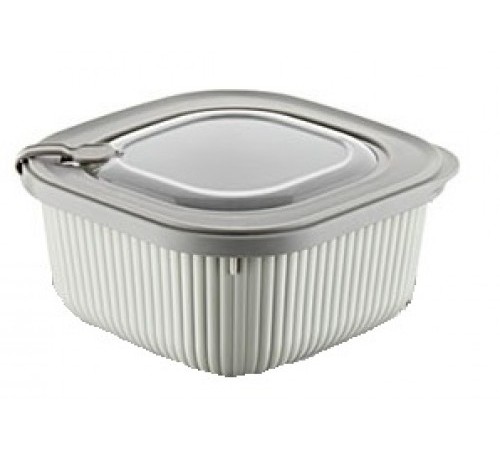 Вакуум. контейнер для СВЧ с крышкой и клапаном 1100мл рифленый (12шт) арт 30902