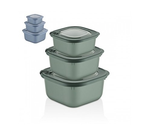 Вакуум. контейнер для СВЧ набор 3шт (600,1100,1800мл) (12шт) арт 30916