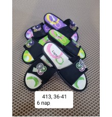 Женские  шлепанцы арт. 413  ассорти 36-41р (6шт/уп)