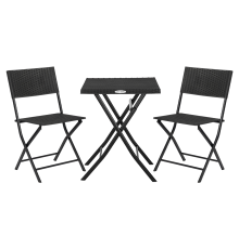 Набор складной садовой мебели RATTAN OLA DOM (антрац) Стол 580/580/715.Стул: 535/445/820мм ЭП 873147
