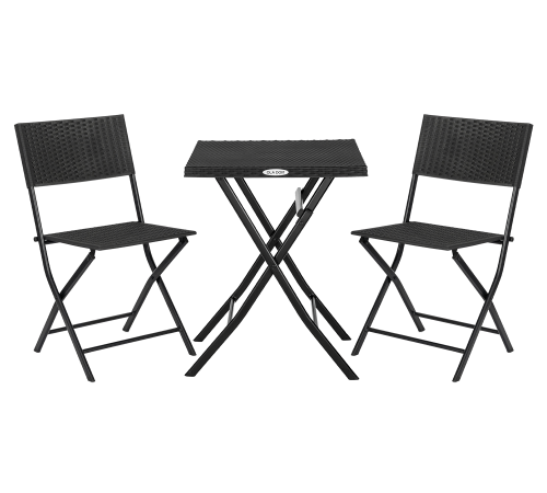 Набор складной садовой мебели RATTAN OLA DOM (антрац) Стол 580/580/715.Стул: 535/445/820мм ЭП 873147
