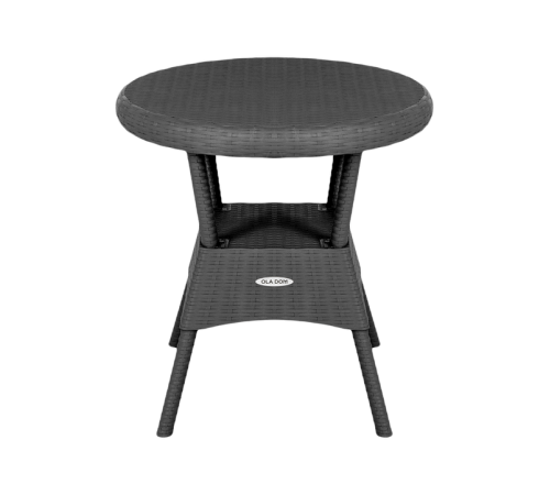 Стол круглый RATTAN Ola Dom (антрацит) 700/700/720мм арт.ЭП 442387