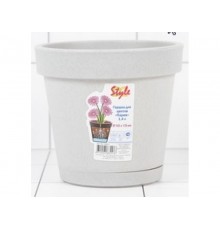 Горшок для цветов "Париж" 5.7л серый мрамор (36 шт). арт.29004