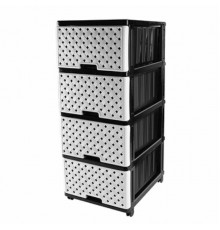 Комод сетка 4-хсекционный  черн-сереб. (уп. 1 шт.). арт.04044