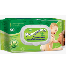 Pamperino №50 влажные салфетки детские  арт. 15307 с пластиковым клапаном