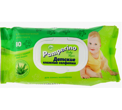 Pamperino №80 влажные салфетки детские с пластик. клапаном арт. 15308