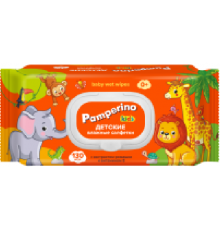 Влажные салфетки Pamperino №130 Kids детские с ромашкой и витамином Е с пластиковым клапаном