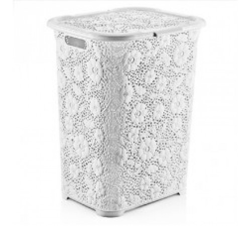 Корзина для белья Ажурная 50л белая (8) шт 05017