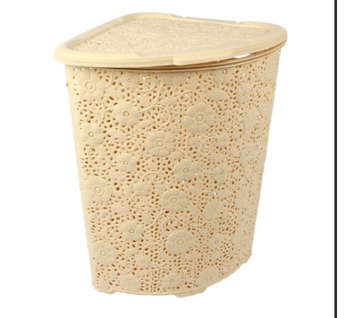 Корзина для белья угловая АЖУРНАЯ  52 лт беж (8)шт 05015