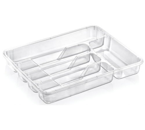 Лоток д/столовых прибор маленький прозрач.  (24)шт 14005