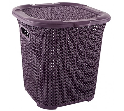 Многофункциональная корзина вязаный узор лил. 15 л  05127