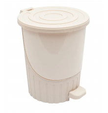 Мусорное ведро с педалью 14л молочный-белый (6шт) арт.01062
