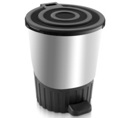 Мусорное ведро с педалью 26л серебро (4шт) арт.01063