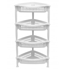 Этажерка угловая 4-х секционная белая(уп12шт)  04214