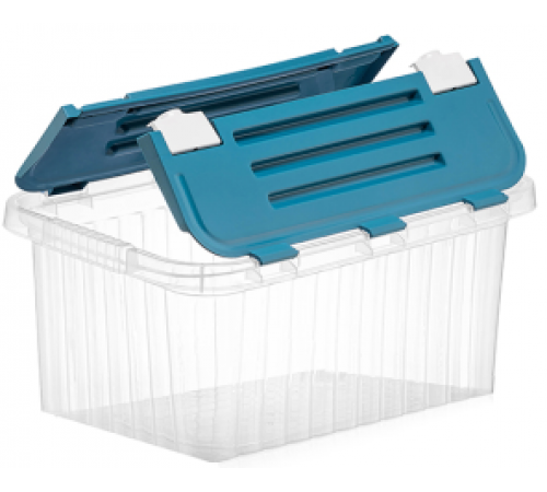 Ящик для хранения со створками ПРОЗРАЧНЫЙ/МЕНТОЛ "Cплит" 50л (уп/8шт) 20042